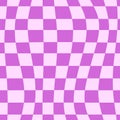 Groovy Checkerboard Seamless Pattern. Psychedelic Abstract Background in 1970s Retro Style