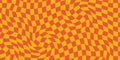 Groovy Checkerboard Waves Patterns. Twisted and Distorted Vector Textures Bring a Trendy Retro Psychedelic Style