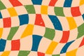 Groovy Checkered Colorful Background 1970.