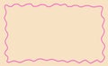 Groovy curve frame. Drawing doodle wavy border. Vertical rectangle shape. Design elements
