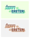 Colorful minimalistic Happy Easter posters in flat design.
