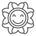 Groovy Flower vector outline minimal icon or symbol