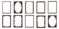 Groovy frame jagged scallop edge, frame text box or border. Curve funky y2k retro form, geometric shape, framework