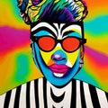 Groovy Funky Pop Art Zebra Man