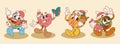 Groovy and funny retro vintage character vector