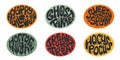 Groovy Halloween set of hand drawn lettering