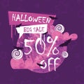 Groovy halloween special offer background Vector