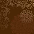 Groovy Henna Doodle Circles Border Vector