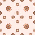 Groovy hippie floral seamless pattern