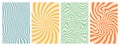 Groovy hippie 70s backgrounds. Waves, swirl, twirl pattern in trendy retro psychedelic style.