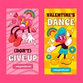 Groovy love banner set