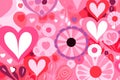 Groovy lovely backgrounds Happy Valentines day greeting card