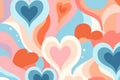 Groovy lovely backgrounds Happy Valentines day greeting card