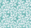 Groovy pattern abstract flower on blue background. Modern naive groovy funky interior decorations, paintings. Vector art