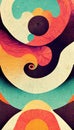 Groovy psychedelic abstract wavy decorative funky background. Hippie trendy design. Digital art. Royalty Free Stock Photo