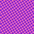 Groovy psychedelic wavy chessboard seamless pattern. Hippie twisted gingham checkerboard background. Checker retro Royalty Free Stock Photo