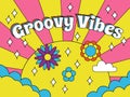 Groovy retro vibes, psychedelic style 70s hipster poster. Hippie style, abstract rainbow sun and flowers hipster vector