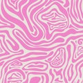 Groovy seamless pattern with animal print. Pattern for fabric with zebra, tiger texture. Vector in retro trippy style. Royalty Free Stock Photo