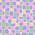 Groovy seamless pattern. Retro background. Repeating prints. Matisse style. Repeated patern. Repeat square. Vector illustration