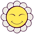 Groovy smiling chamomile flower
