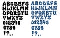 Groovy style vector alphabet. Vintage 70s
