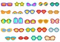 Groovy sunglasses icons set cartoon . Star funky Royalty Free Stock Photo