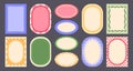 Groovy wavy border frames set