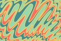 Groovy wavy horizontal banner Abstract retro line art aesthetic 70s style. Trendy 1960s color waves groove background