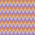 Groovy wavy lines abstract seamless pattern. Retro 1970s nostalgic geometric background. Simple shaped colorful vector