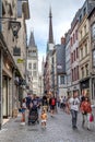 Gros Horloge Street, Rouen, France