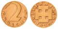2 groschen 1926 coin isolated on white background, Austria Royalty Free Stock Photo