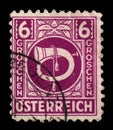 A 6 groschen mail-order stamp printed in Austria Royalty Free Stock Photo