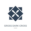 gross dark cross icon in trendy design style. gross dark cross icon isolated on white background. gross dark cross vector icon