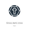 Gross dark cross icon vector. Trendy flat gross dark cross icon from signs collection isolated on white background. Vector