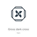 Gross dark cross icon vector. Trendy flat gross dark cross icon from signs collection isolated on white background. Vector