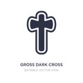 gross dark cross icon on white background. Simple element illustration from Signs concept