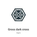 Gross dark cross vector icon on white background. Flat vector gross dark cross icon symbol sign from modern signs collection for