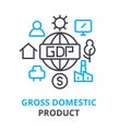 Gross domestic product concept , outline icon, linear sign, thin line pictogram, logo, flat illustration, vector