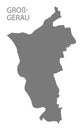 Gross-Gerau grey county map of Hessen Germany Royalty Free Stock Photo