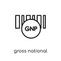 Gross national product (GNP) icon. Trendy modern flat linear vec