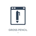 gross pencil icon in trendy design style. gross pencil icon isolated on white background. gross pencil vector icon simple and