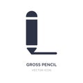 gross pencil icon on white background. Simple element illustration from UI concept