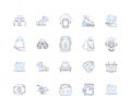 Gross sale line icons collection. Revenue, Earnings, Income, Turnover, Profits, Sales, Receipts vector and linear