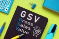 Gross Sales Value GSV is shown using the text Royalty Free Stock Photo