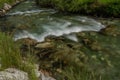 Grossarler Ache river in sunny cloudy morning in Austria