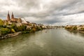 Basel with Munster cathedral and the Rhine river in Switzerland