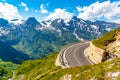 Grossglockner High Alpine Road, German: Grossglockner-Hochalpenstrasse. High mountain pass road in Austrian Alps