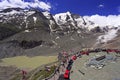 Grossglockner high alpine road and Visitor Center at Kaiser-Franz-Josefs-Hoehe Royalty Free Stock Photo