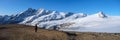 Grossglockner and Johannisberg panorama with hiker