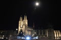 The Grossmunster under the Moonlight - Night in Zurich, Switzerland